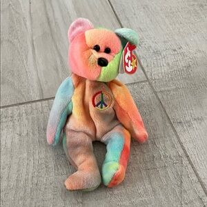 TY Beanie Baby Peace Bear RARE WITH ERRORS!